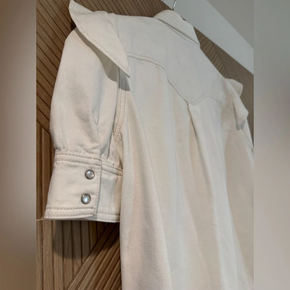 🤍Zadig & Voltaire🤍Toky White Denim Ruffle Shirt, M - Picture 11 of 13